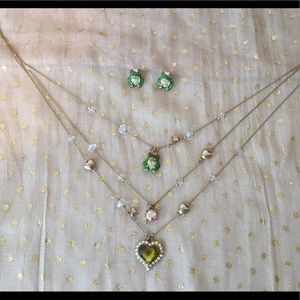 Betsey Johnson Frog Necklace with Frog Earrings